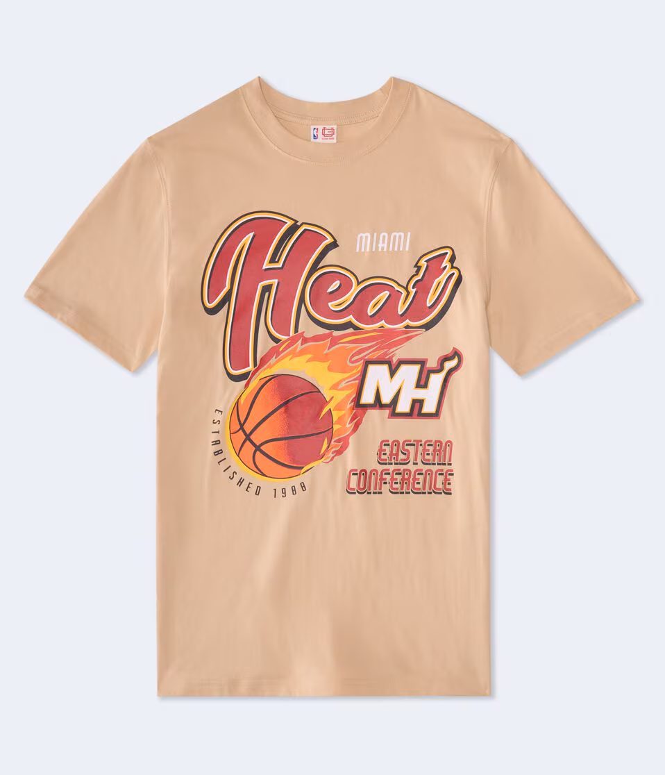 Miami Heat Flaming Basketball Relaxed Graphic Tee