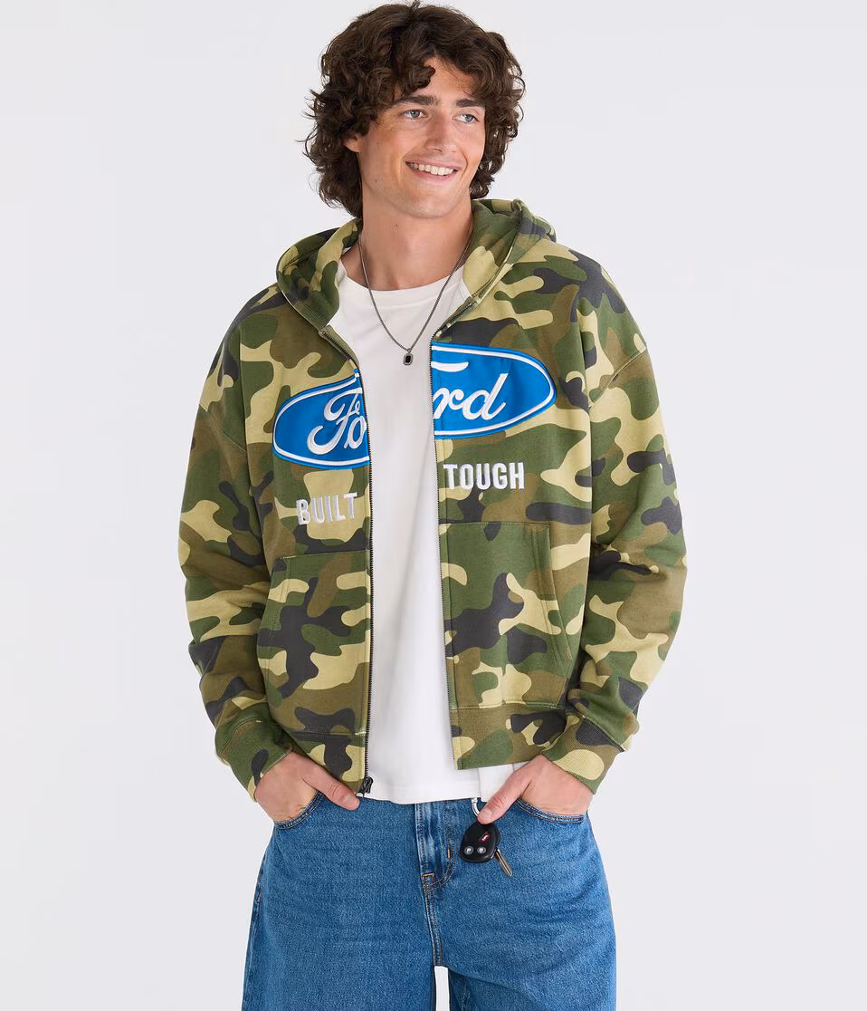 Ford Built Tough Camo Boxy Full-Zip Hoodie