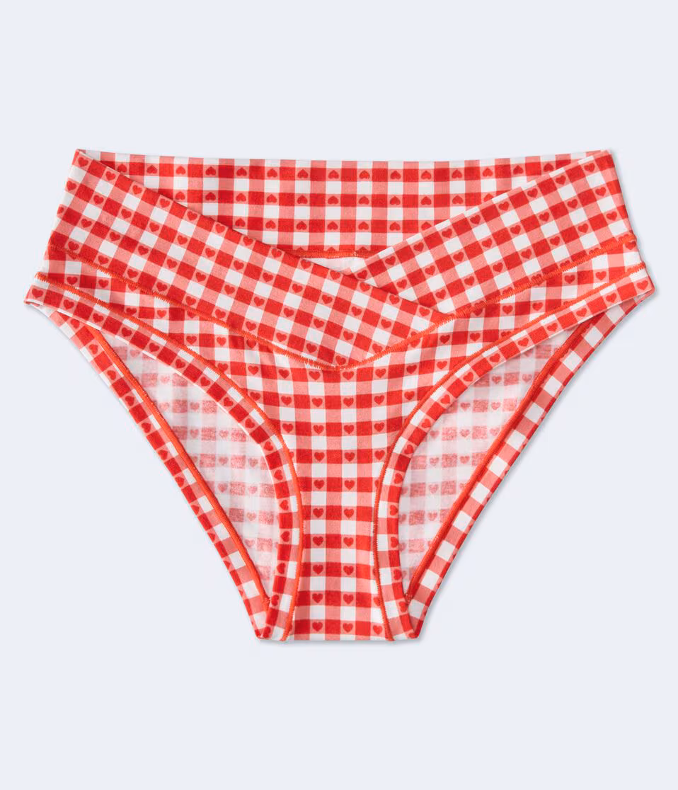 Heart Gingham Crossover Hipster