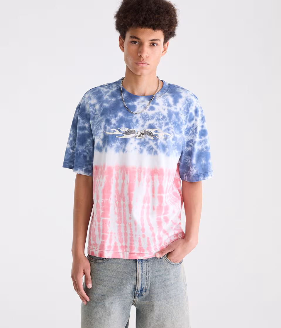 Eagle Tattoo Americana Tie-Dye Graphic Tee