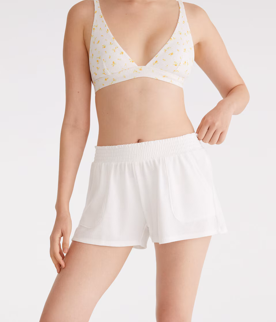 Mid-Rise Waffle Shorts