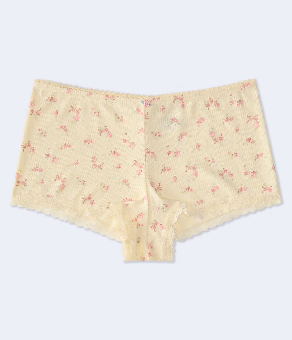 Floral Pointelle Mini Boxer